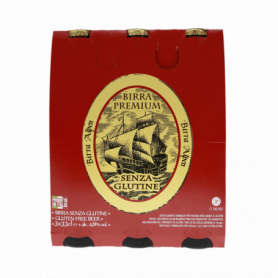 BIRRA CHIARA SENZA GLUTINE IN VETRO 4,8% VOL.ALC. 3X0,33L