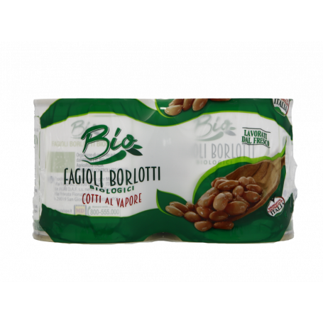 FAGIOLI BORLOTTI BIO COTTI AL VAPORE 2X140G