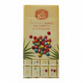 CIOCCOLATO BIANCO CON CONFETTI DI CIOCCOLATO 100G