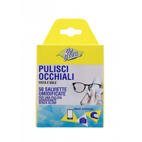 SALVIETTE UMIDE PULIZIA OCCHIALI VISTA E SOLE 50PZ