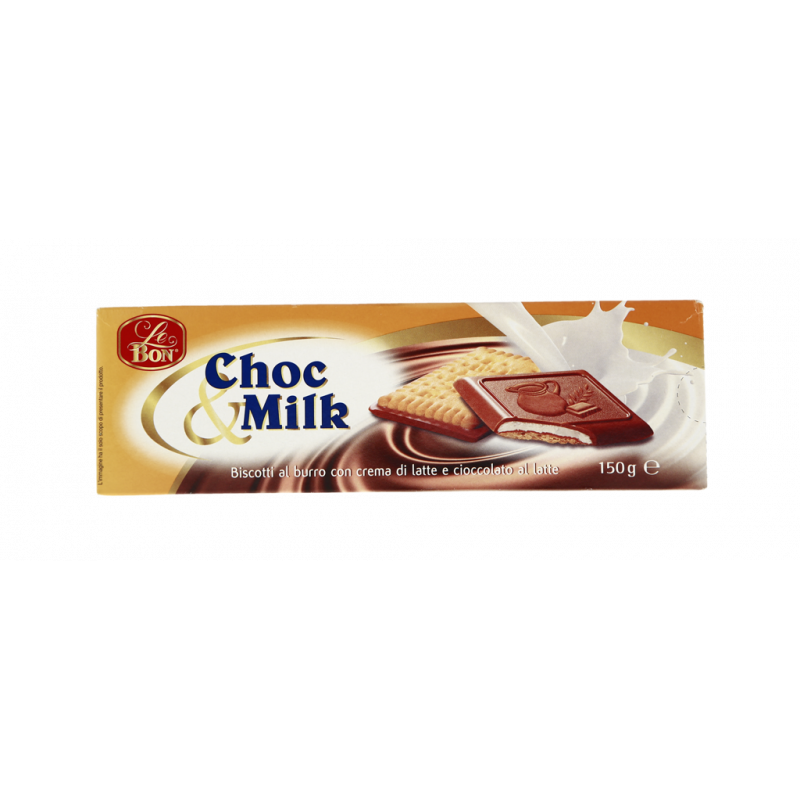 BISCOTTI RIPIENI CIOCCOLATO E LATTE 150G
