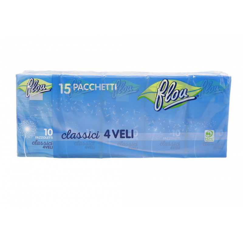 FAZZOLETTI CLASSICI 4 VELI 15 PACCHETTI DA 10PZ