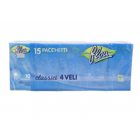 FAZZOLETTI CLASSICI 4 VELI 15 PACCHETTI DA 10PZ