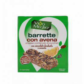 BARRETTE AVENA,CIOCCOLATO FONDENTE,ARANCIA 6X168G