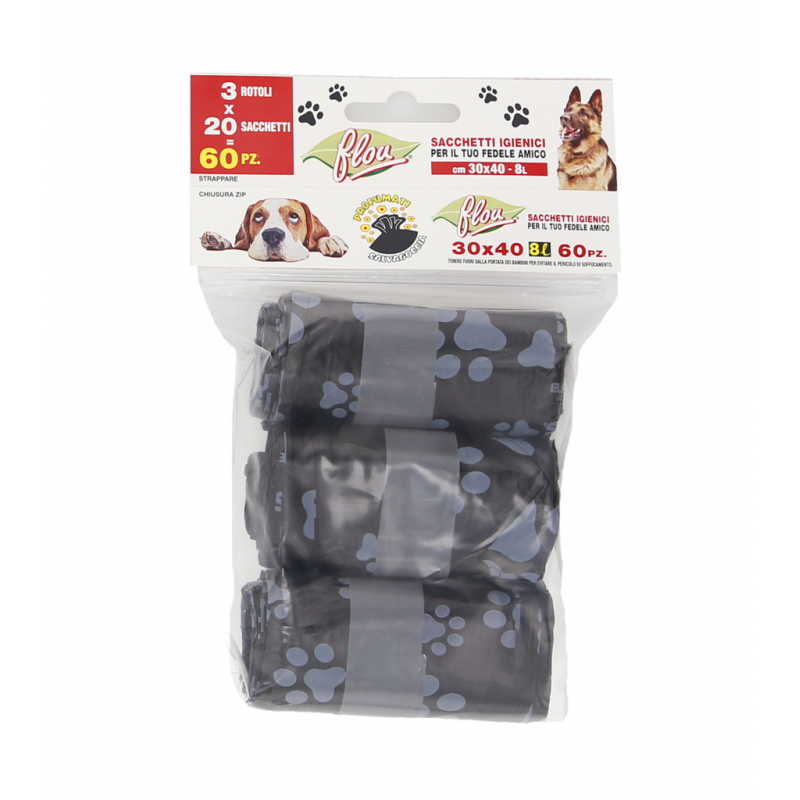 SACCHETTI IGIENICI PER RACCOLTA FECI 30X40CM 60PZ