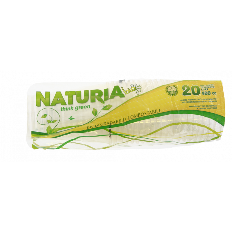 BICCHIERI BIOCOMPOSTABILI MADE IN ITALY 20X400CC