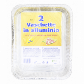 VASCHETTE ALLUMINIO PER 8 PORZIONI 2PZ