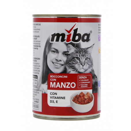 BOCCONCINI GATTO CON MANZO e VITAMINE D3 , E 405G