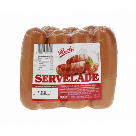 WURSTEL SERVELADE SENZA GLUTINE E LATTOSIO 700G