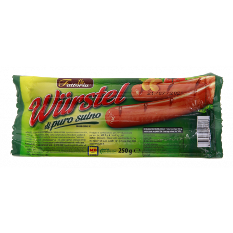 WURSTEL DI PURO SUINO 250G