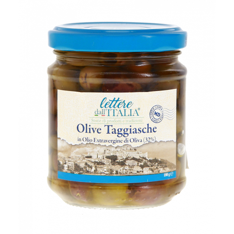 OLIVE TAGGIASCHE IN OLIO EXTRAVERGINE D'OLIVA 180G