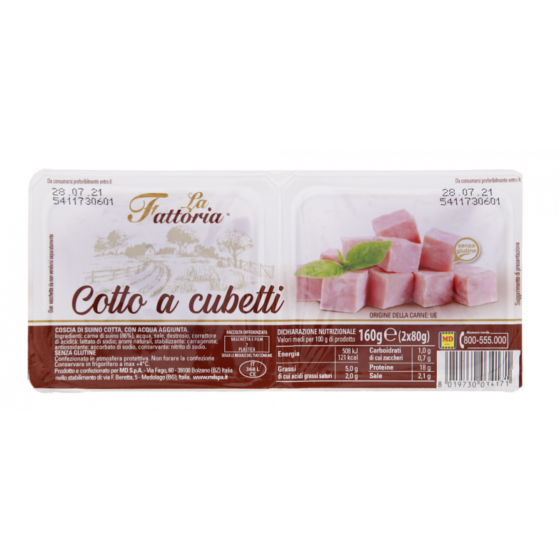 PROSCIUTTO COTTO A CUBETTI 160G