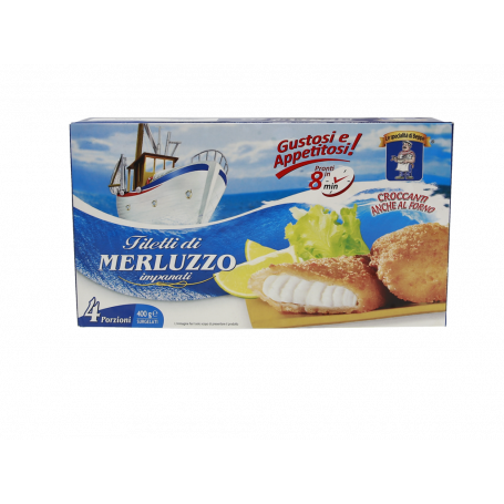 FILETTI MERLUZZO IMPANATI 4X400G