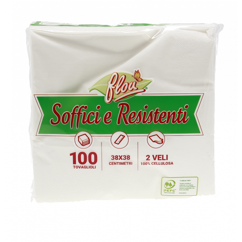 TOVAGLIOLI BIANCHI 38X38CM 2 VELI 100PZ