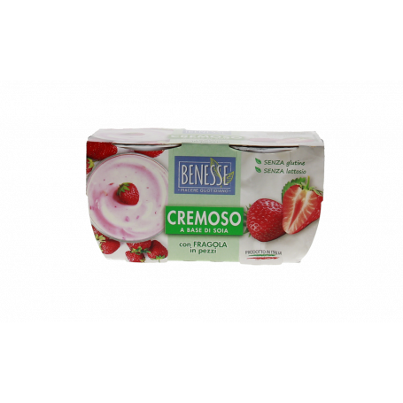 YOGURT CREMOSO A BASE DI SOIA CON FRAGOLA IN PEZZI 2X125G