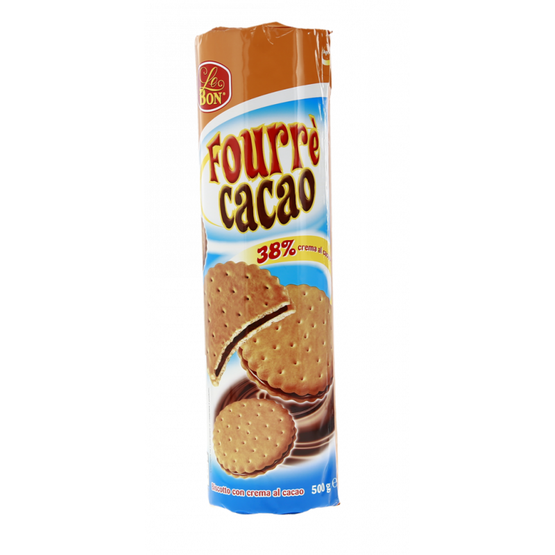 BISCOTTI CON CREMA AL CACAO 500G