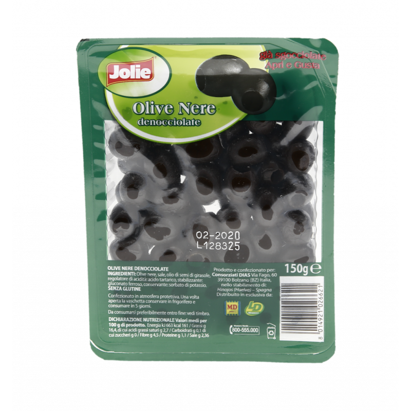 VASCHETTA DI OLIVE NERE DENOCCIOLATE 150G