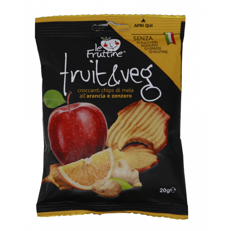 CROCCANTI CHIPS DI MELA ALL'ARANCIA E ZENZERO 20G