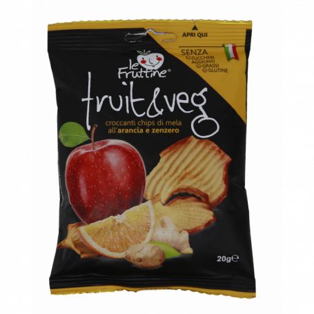 CROCCANTI CHIPS DI MELA ALL'ARANCIA E ZENZERO 20G