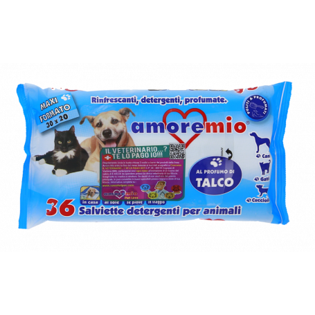 SALVIETTE DETERGENTI PER ANIMALI 30X20CM 36PZ