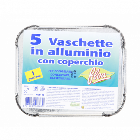 VASCHETTA CON COPERCHIO PER 1 PORZIONE 5PZ