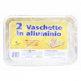 VASCHETTE ALLUMINIO PER 6 PORZIONI 2PZ