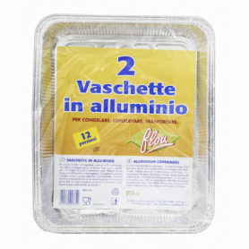 VASCHETTE ALLUMINIO PER 12 PORZIONI 2PZ