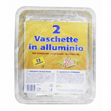 VASCHETTE ALLUMINIO PER 12 PORZIONI 2PZ
