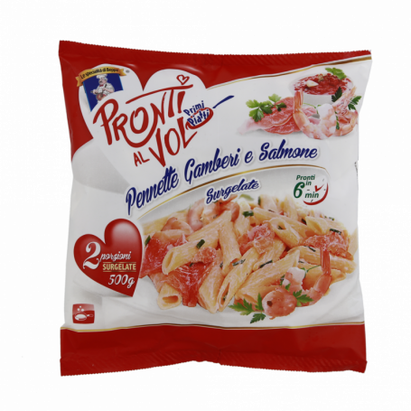 PENNETTE GAMBERI E SALMONE 500G