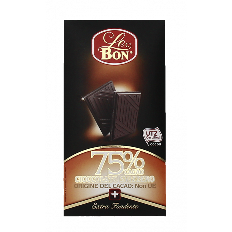 CIOCCOLATO SVIZZERO EXTRAFONDENTE CACAO 75% 100G