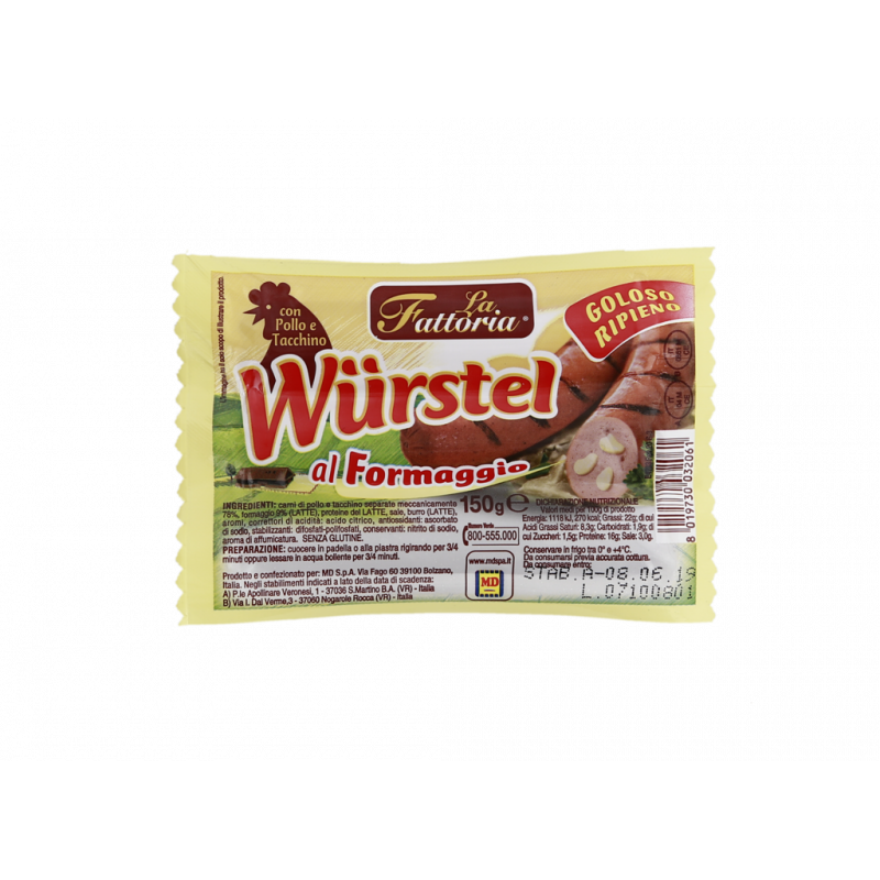 WURSTEL DI POLLO AL FORMAGGIO 150G