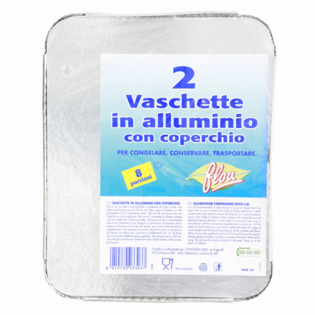 VASCHETTA CON COPERCHIO PER 8 PORZIONI 2PZ