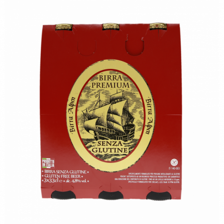 BIRRA CHIARA SENZA GLUTINE IN VETRO 4,8% VOL.ALC. 3X0,33L