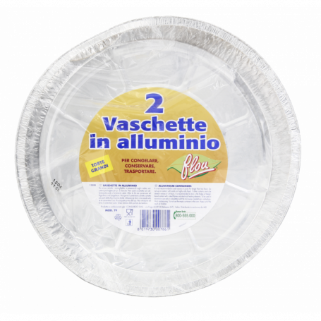VASCHETTE ALLUMINIO TONDE 2PZ