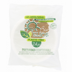 PIATTI FONDI BIOCOMPOSTABILI MADE IN ITALY 24 PZ