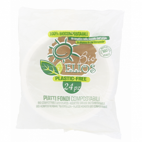 PIATTI FONDI BIOCOMPOSTABILI MADE IN ITALY 24 PZ