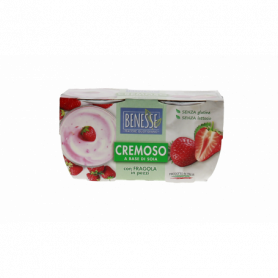 YOGURT CREMOSO A BASE DI SOIA CON FRAGOLA IN PEZZI 2X125G