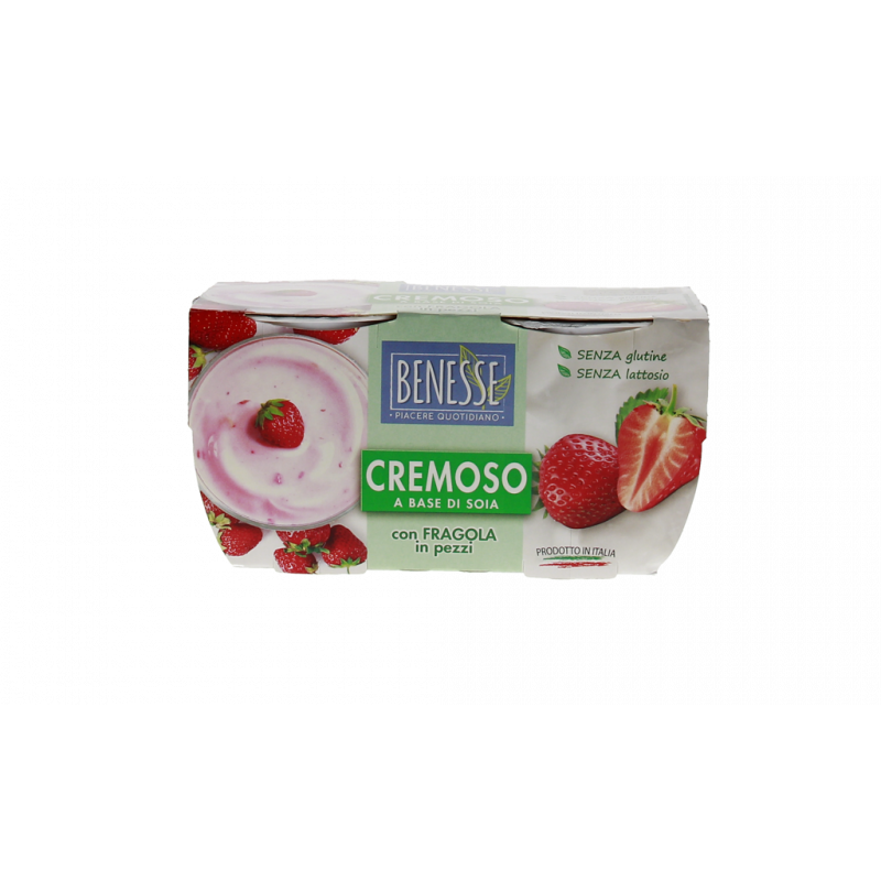 YOGURT CREMOSO A BASE DI SOIA CON FRAGOLA IN PEZZI 2X125G
