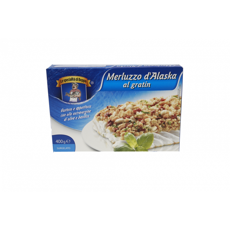 MERLUZZO D'ALASKA GRATIN CON OLIO E BASILICO 400G