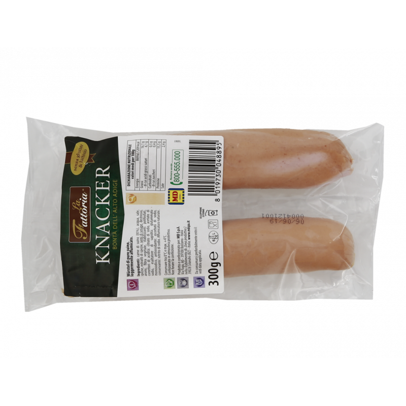 WURSTEL DI PURO SUINO LEGGERMENTE AFFUMICATO 300G