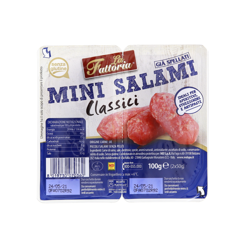 MINI SALAMI CLASSICO/PICCANTE 100G