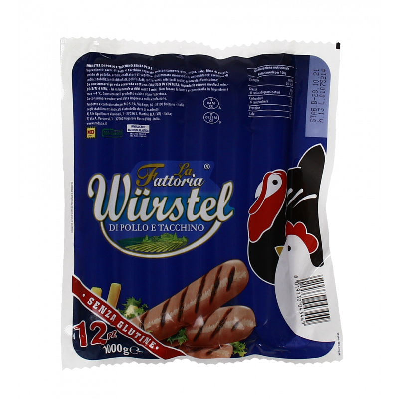 WURSTEL DI POLLO E TACCHINO 1KG