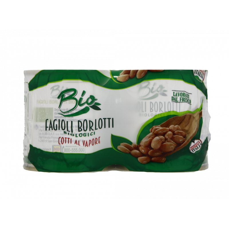 FAGIOLI BORLOTTI BIO COTTI AL VAPORE 2X140G