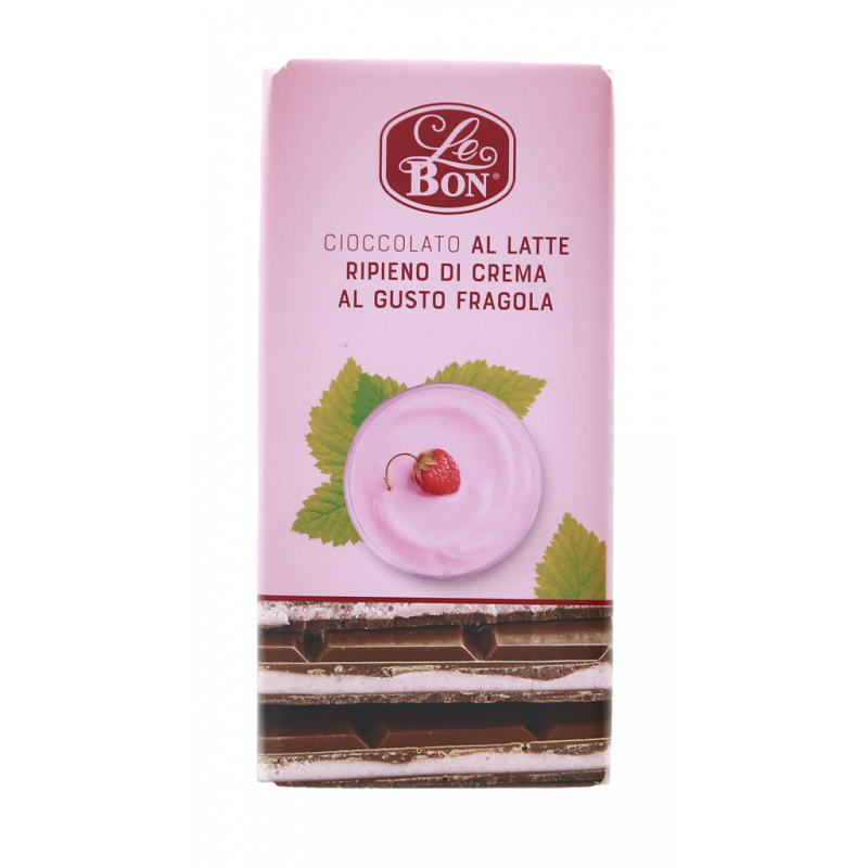 CIOCCOLATO AL LATTE CON CREMA GUSTO FRAGOLA 100G