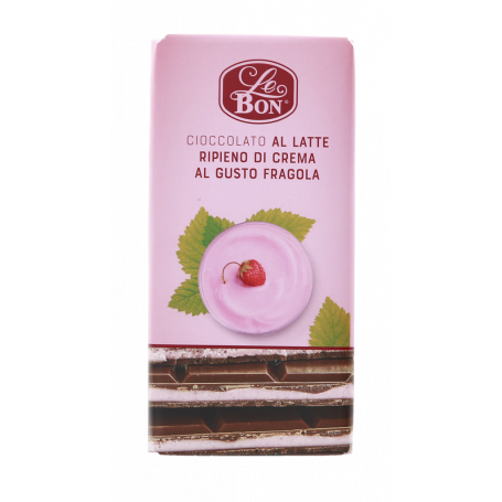 CIOCCOLATO AL LATTE CON CREMA GUSTO FRAGOLA 100G