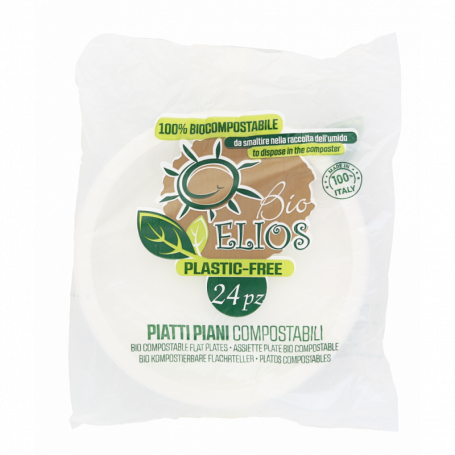 PIATTI PIANI BIOCOMPOSTABILI MADE IN ITALY 24 PZ